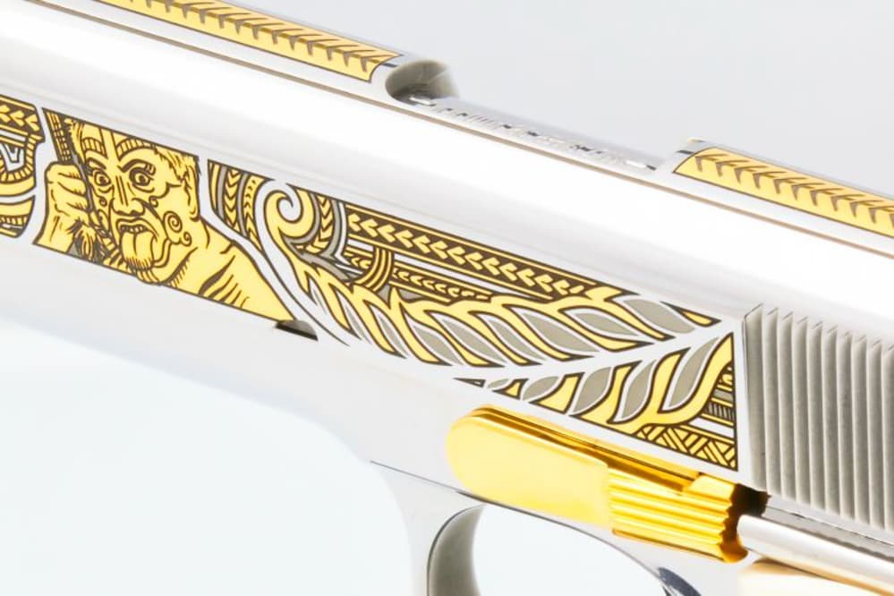 Colt The HAKA 1911 5" Govt .38 Super SS custom Pistol 24k Gold 200 made !-img-5