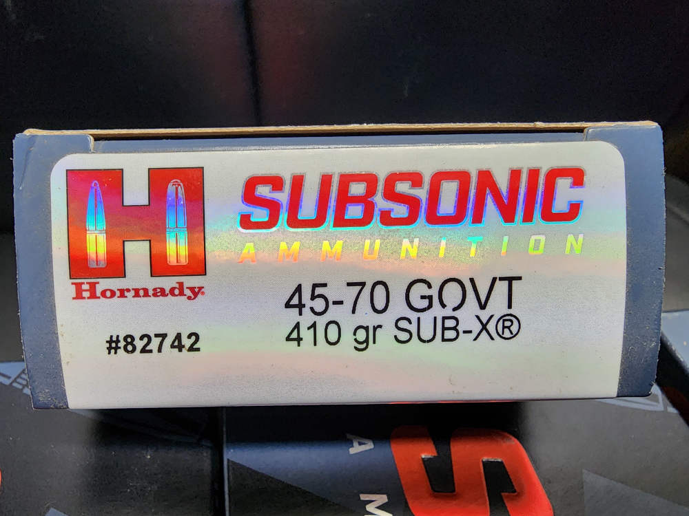 NEW 200 ROUNDS HORNADY SUBSONIC .45-70 GOVT 410 GR SUB-X X 70 45 82742-img-2