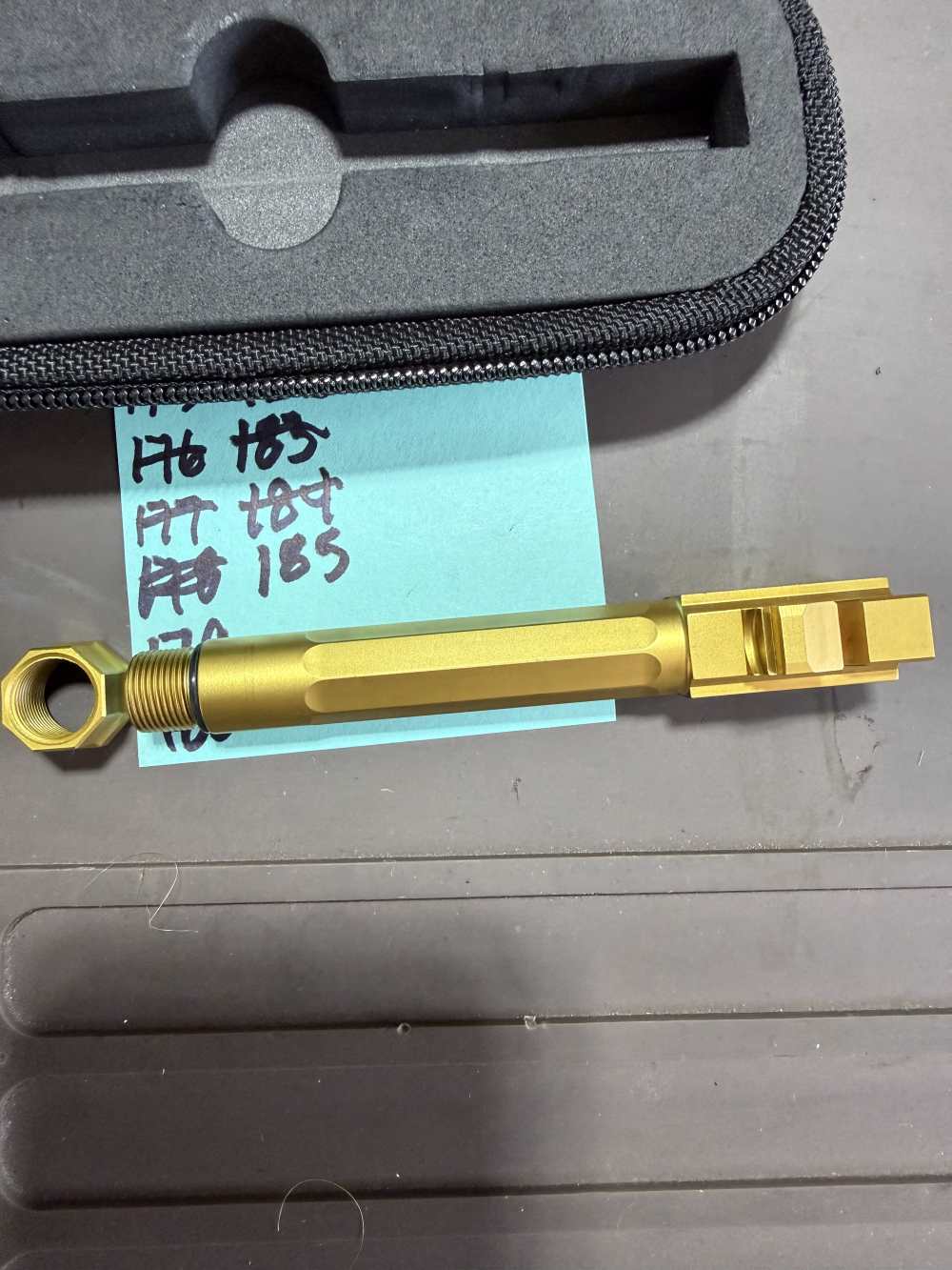 185. Agency Arms Glock 19 Gen 3/4 Gold TiN Threaded Barrel 1/2x28 – Unfired-img-5