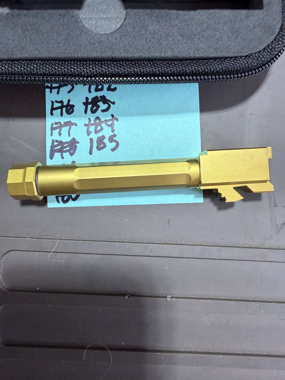185. Agency Arms Glock 19 Gen 3/4 Gold TiN Threaded Barrel 1/2x28 – Unfired-img-6