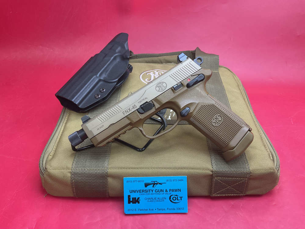 FNH FN FNX-45 Tactical .45ACP 5.5” Threaded Barrel - 2 Mags - IWB Holster-img-0