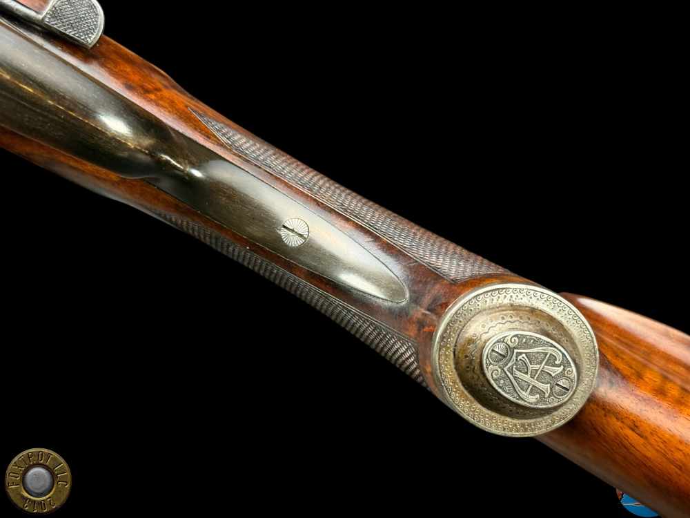 1931 J. ALBRECHT SIDELOCK DRILLING 12GAX12GAX8X57 - GAME SCENE ENGRAVED-img-23