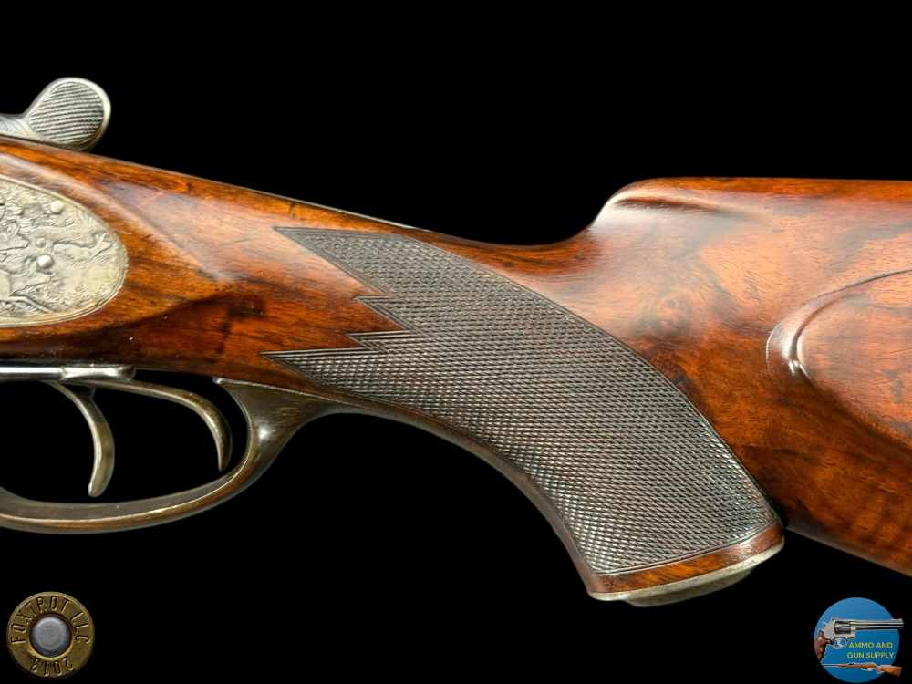 1931 J. ALBRECHT SIDELOCK DRILLING 12GAX12GAX8X57 - GAME SCENE ENGRAVED-img-25