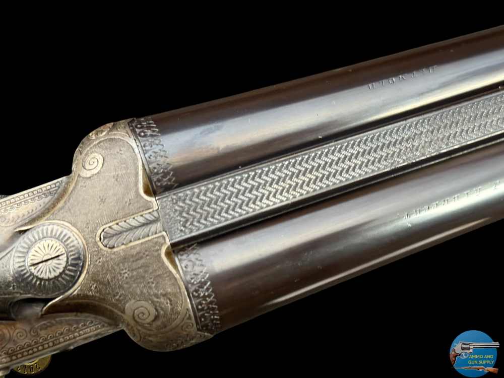 1931 J. ALBRECHT SIDELOCK DRILLING 12GAX12GAX8X57 - GAME SCENE ENGRAVED-img-82