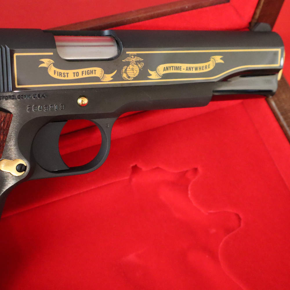 AMERICA REMEMBERS COLT 1911 MARINE DEVIL DOG 45 ACP LIKE NEW-img-10