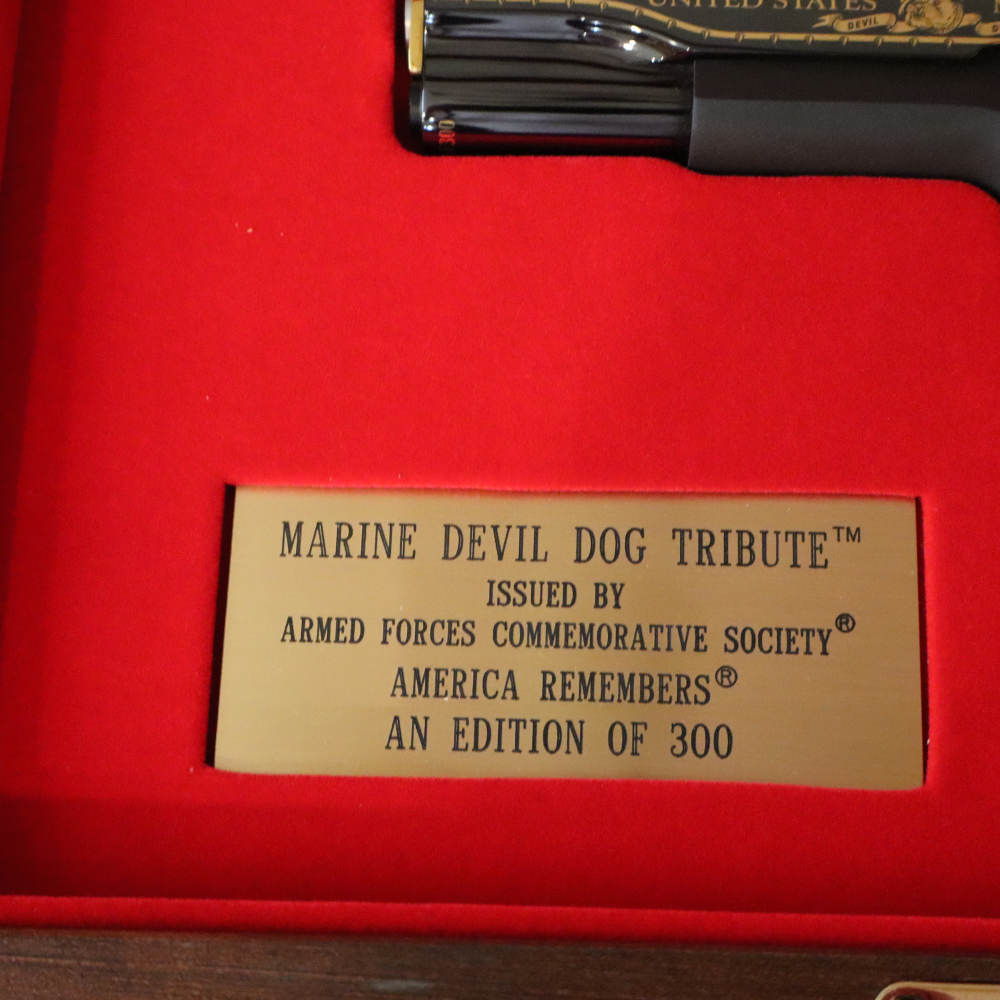 AMERICA REMEMBERS COLT 1911 MARINE DEVIL DOG 45 ACP LIKE NEW-img-17