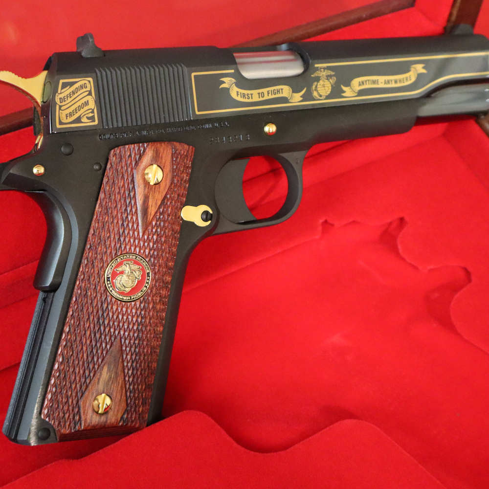 AMERICA REMEMBERS COLT 1911 MARINE DEVIL DOG 45 ACP LIKE NEW-img-9