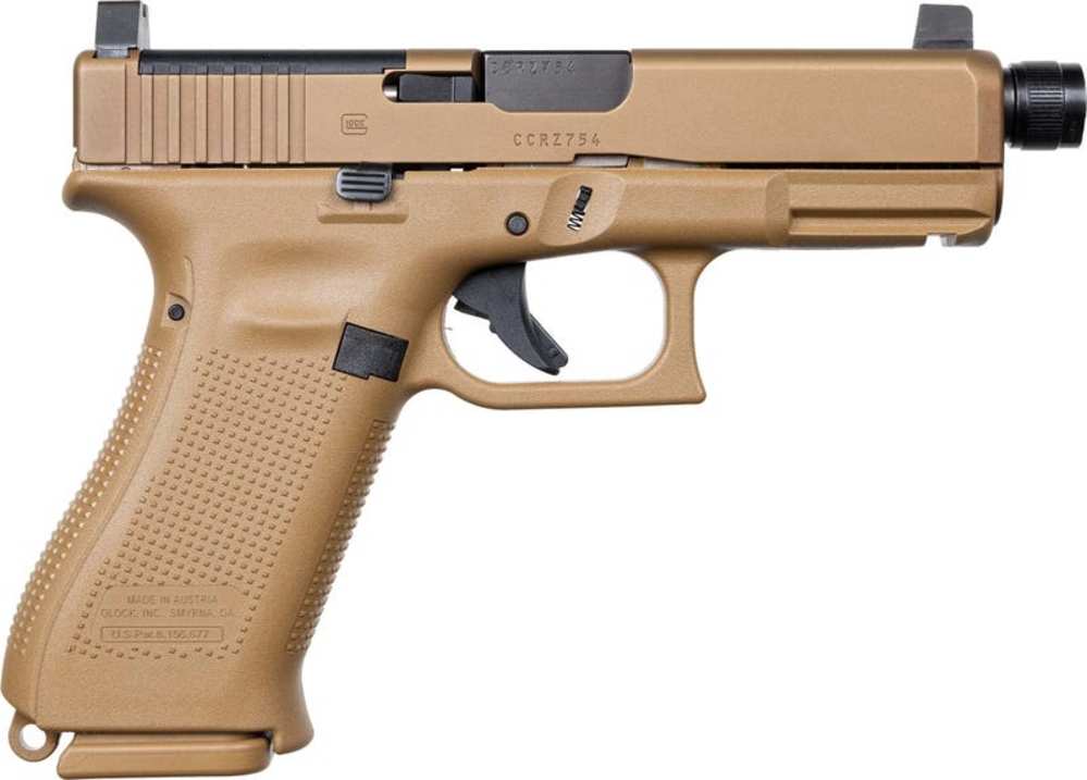 Glock 19XV MOS Coyote Brown 9mm 4.52" Threaded Barrel 19-Rounds-img-1