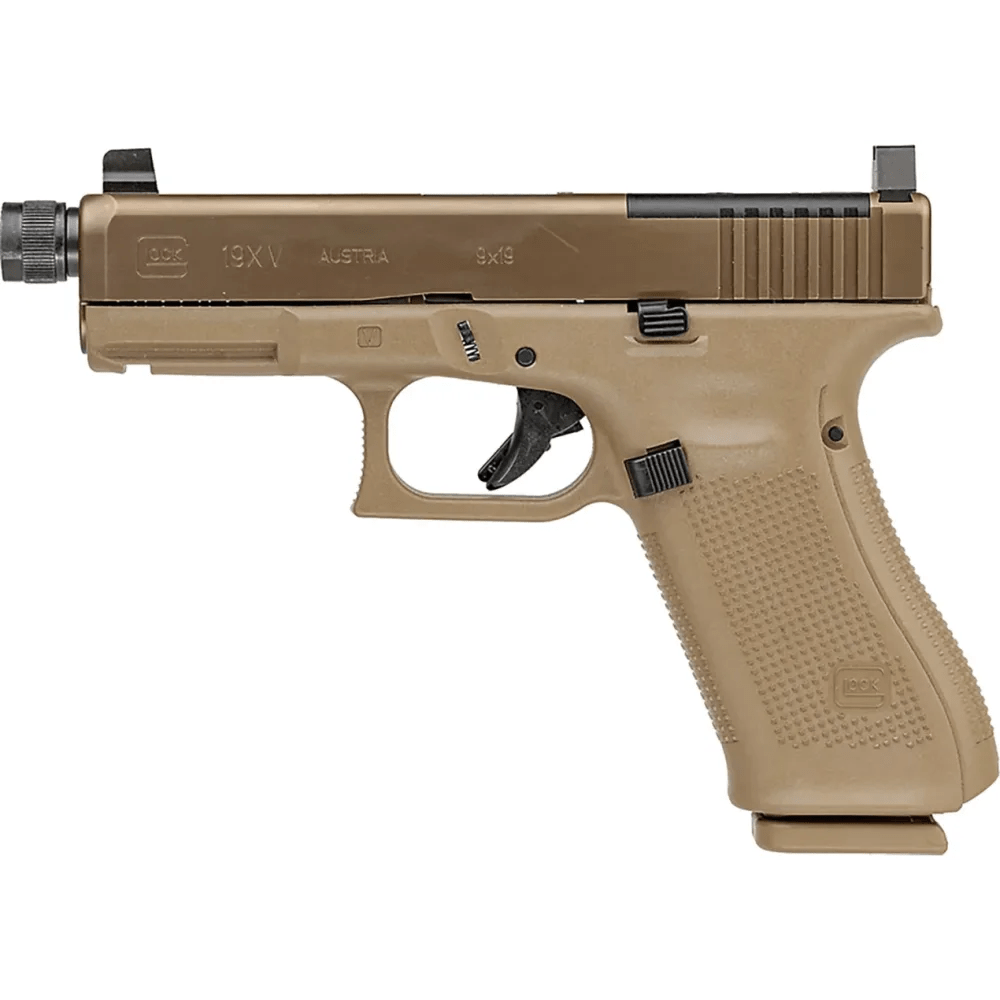 Glock 19XV MOS Coyote Brown 9mm 4.52" Threaded Barrel 19-Rounds-img-0