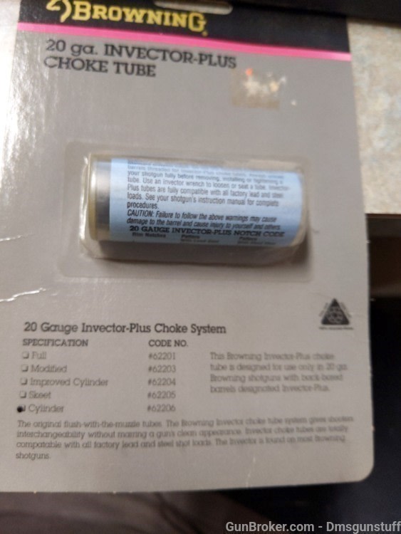 BROWNING 20GA INVECTOR PLUS CHOKE TUBE CYLINDER-img-0