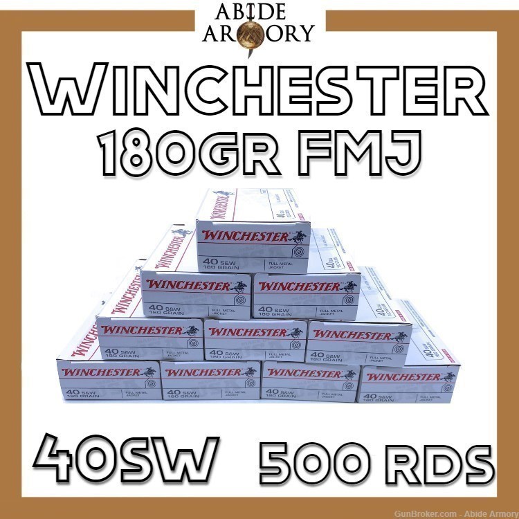 Winchester White Box 40sw 180gr FMJ 500 Round Bulk Ammo Q4238 020892203006-img-0