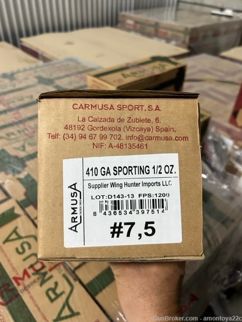 25 ROUNDS .410 GA. ARMUSA #7.5 SHOT - 1/2 OZ. SHOTSHELLS (.56 CENTS)-img-8