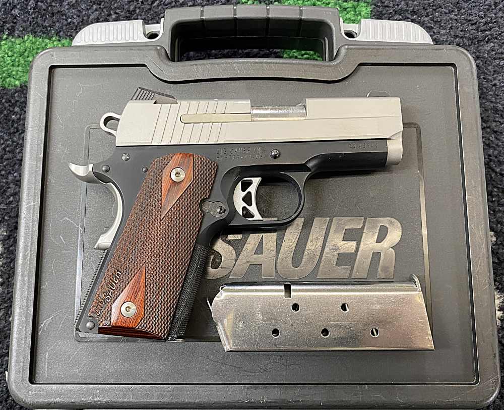 USED LIKE NEW Sig Sauer 1911 Ultra Comp 45 ACP w/ 3.3" Brl and 2-7 Rnd Mags-img-0