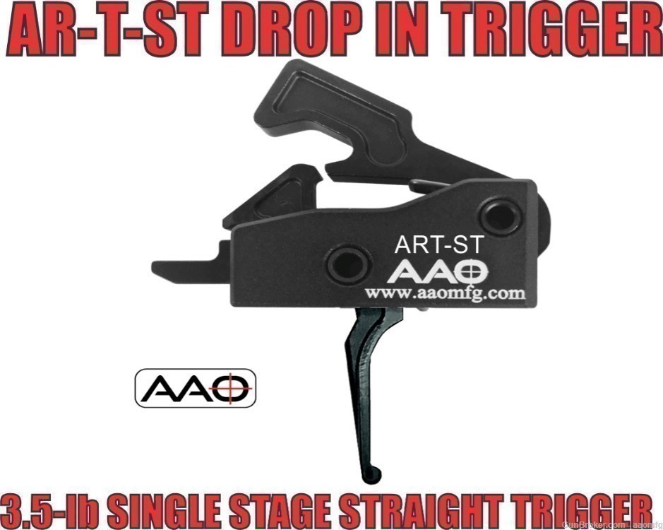 AR15 3.5lb Drop In Trigger with Straight Trigger AR15 AR9 AR45 Single Stage-img-0