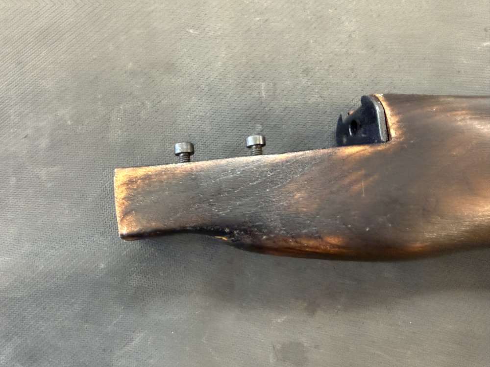 Lot of 2 UZI SMG wood butt stocks -img-9