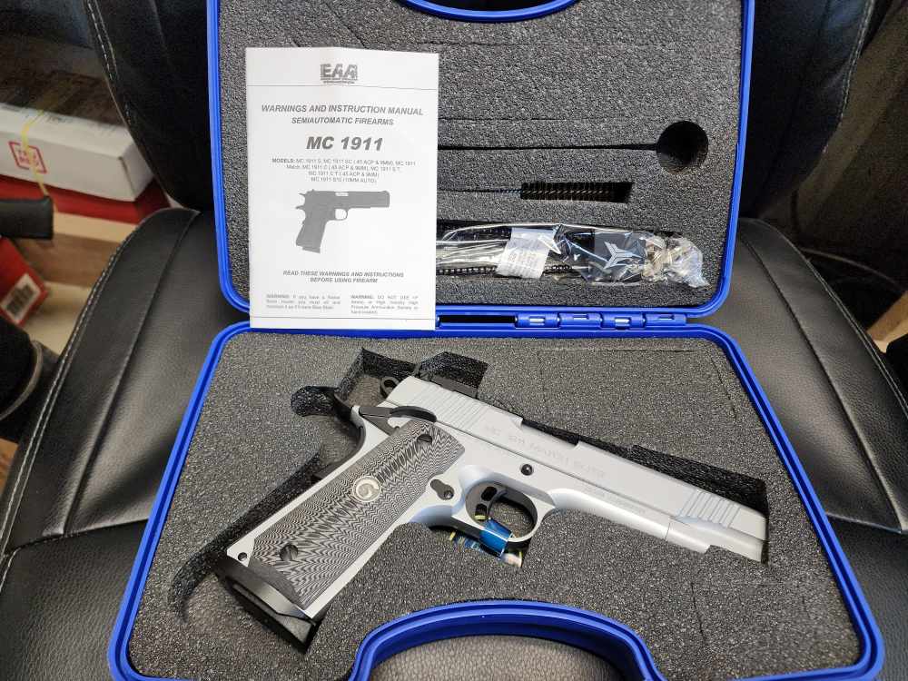PICS! NEW EAA GIRSAN MC 1911 MATCH ELITE .45 ACP 5" STAINLESS 5 8+1 NIB G10-img-2