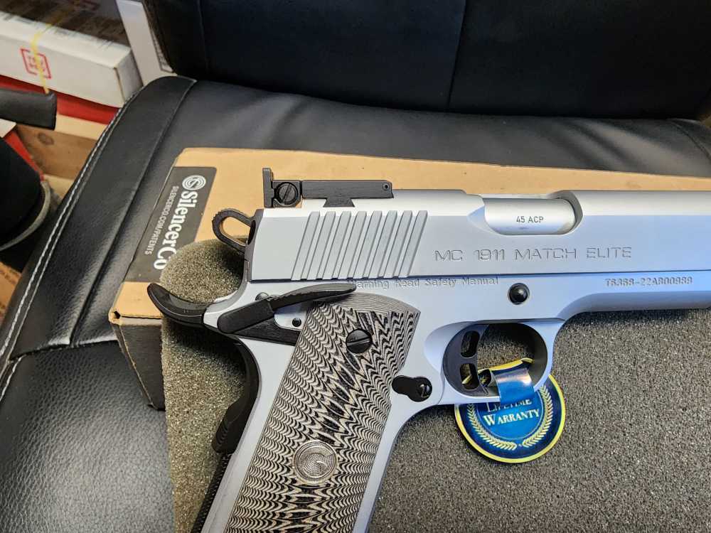 PICS! NEW EAA GIRSAN MC 1911 MATCH ELITE .45 ACP 5" STAINLESS 5 8+1 NIB G10-img-5