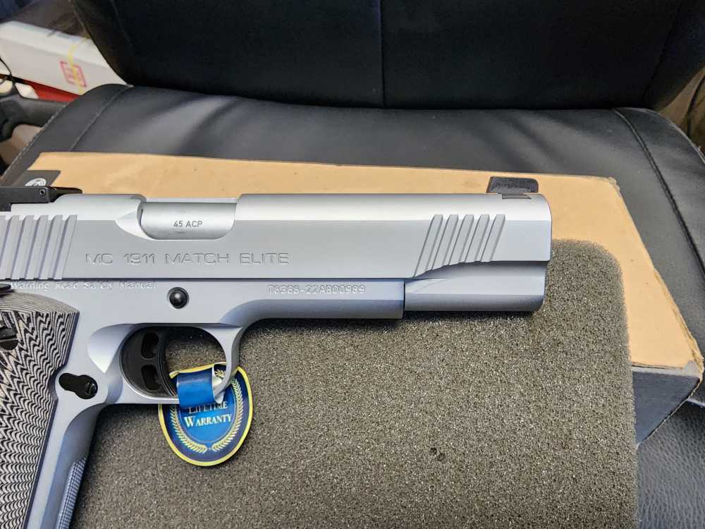 PICS! NEW EAA GIRSAN MC 1911 MATCH ELITE .45 ACP 5" STAINLESS 5 8+1 NIB G10-img-6