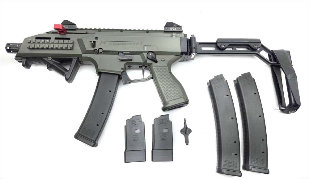 CZ Scorpion EVO 3 S1 9mm Semi Auto Pistol W/ THREADED 7.72" Barrell Xtras-img-0