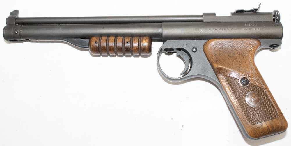 Benjamin Franklin 137 Pneumatic Pistol .177 Pellet MFG 1946-85 Matte Black-img-1