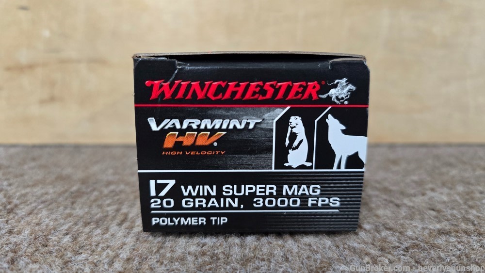 Winchester Varmint HV 17 Win Super Mag WSM 20 Grain Polymer Tip Ammo-img-1