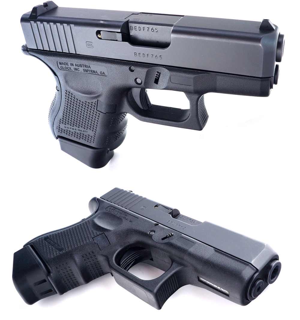 GLOCK MODEL 26 GEN-4 9MM PISTOL W/LEATHER HOLSTER, 10 RD SN# BEDF765-img-1