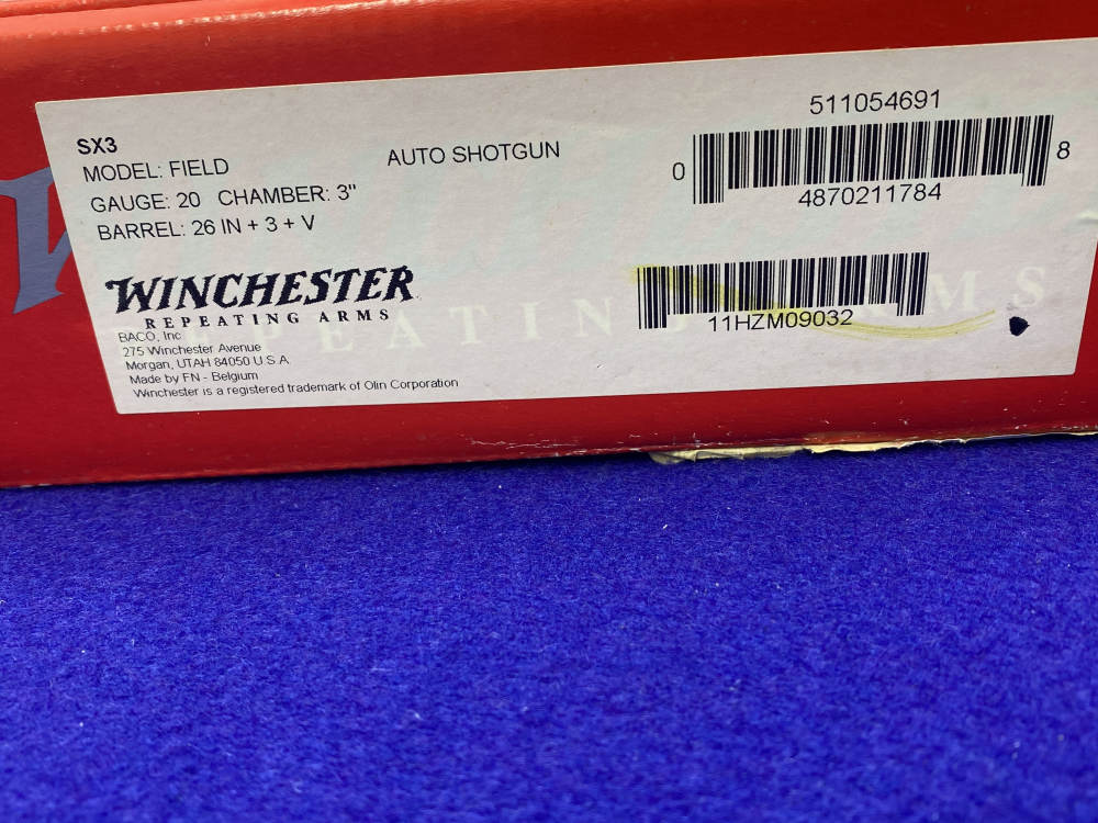 Winchester SX3 Field 20 Ga 26" *BELGIAN MADE AUTO-LOADING SHOTGUN*-img-3