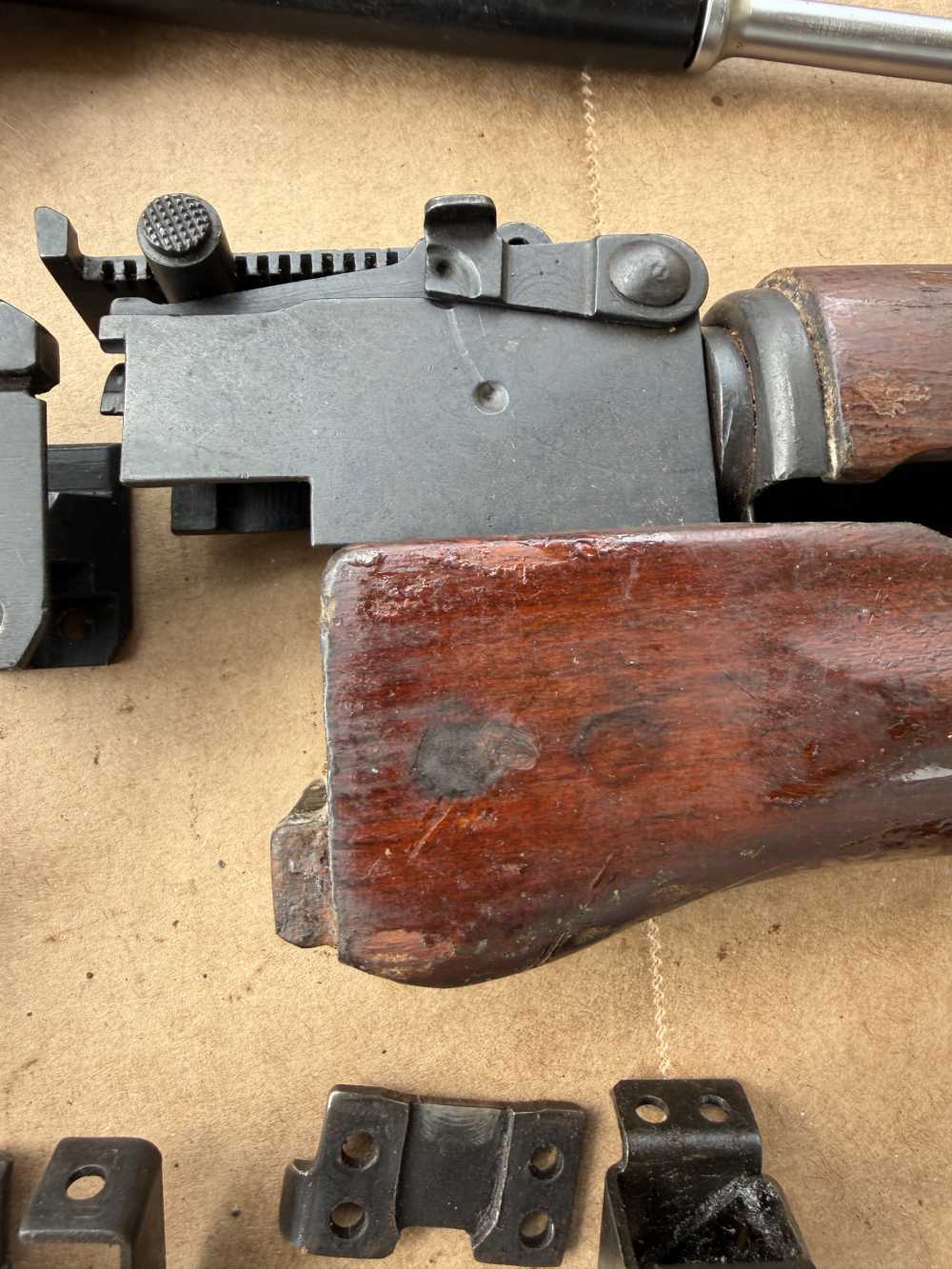 CLEAN PALM SWELL HANDGUARDS 1963 ROMANIAN HARDWOOD BLUED AKM KIT 7.62x39-img-13