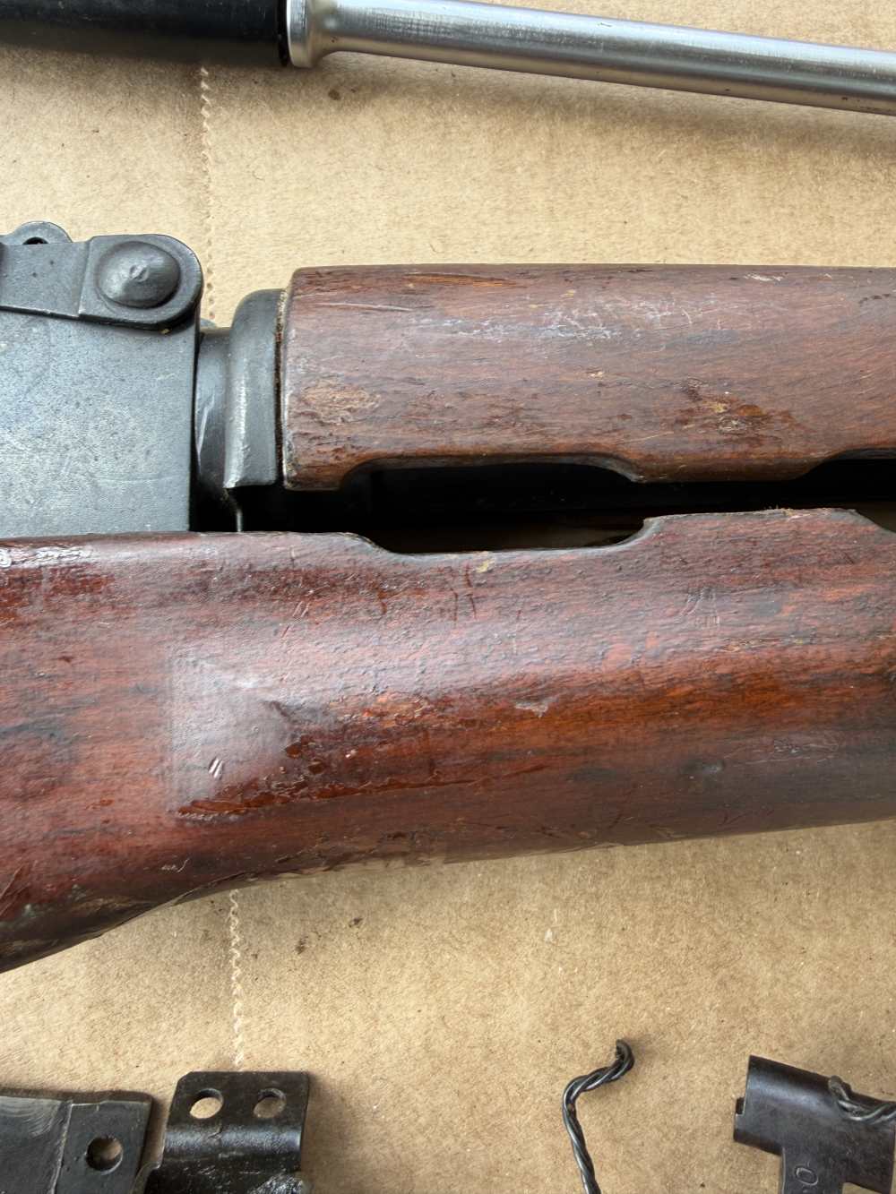 CLEAN PALM SWELL HANDGUARDS 1963 ROMANIAN HARDWOOD BLUED AKM KIT 7.62x39-img-14