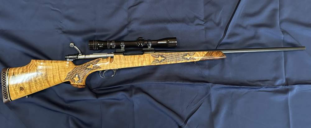 Flaig's Custom 30-06 Mauser with Exquisitely Crafted Quilted Maple Stock -img-8