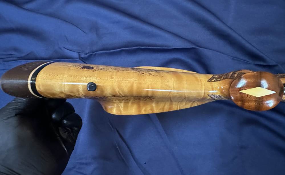 Flaig's Custom 30-06 Mauser with Exquisitely Crafted Quilted Maple Stock -img-14