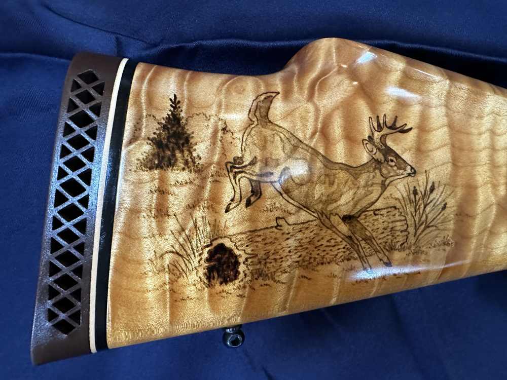 Flaig's Custom 30-06 Mauser with Exquisitely Crafted Quilted Maple Stock -img-9