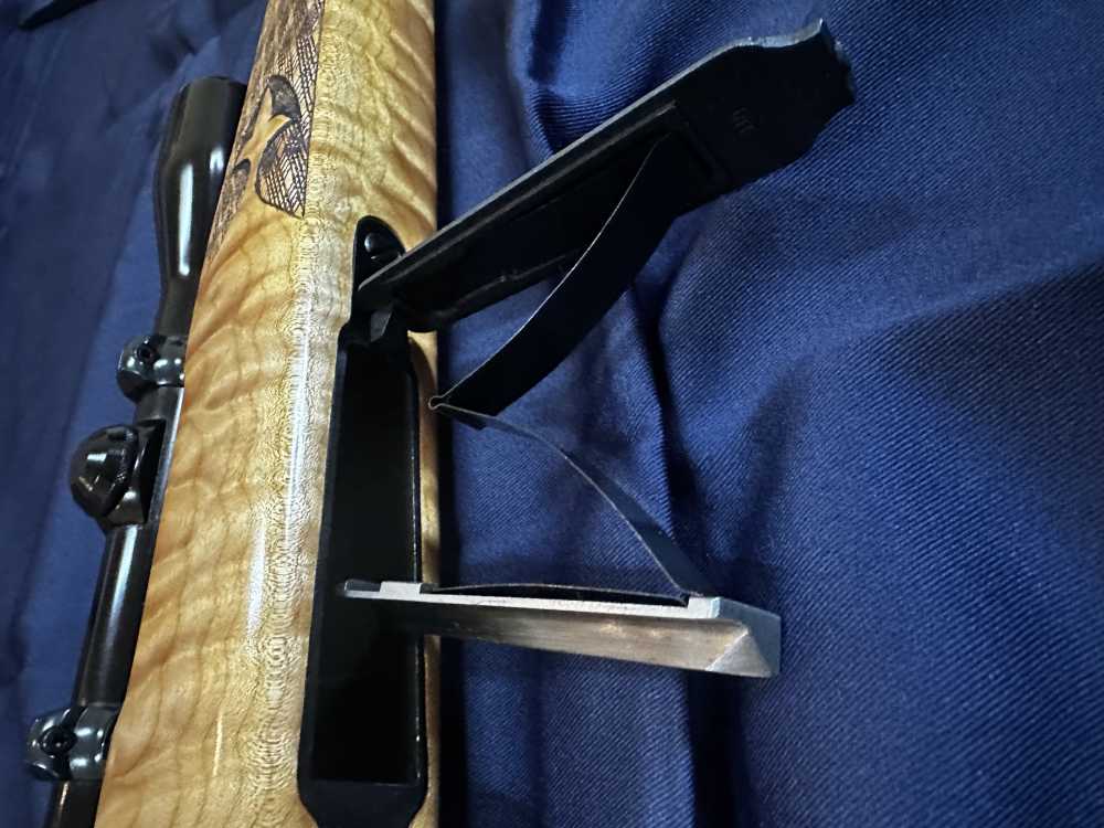 Flaig's Custom 30-06 Mauser with Exquisitely Crafted Quilted Maple Stock -img-15