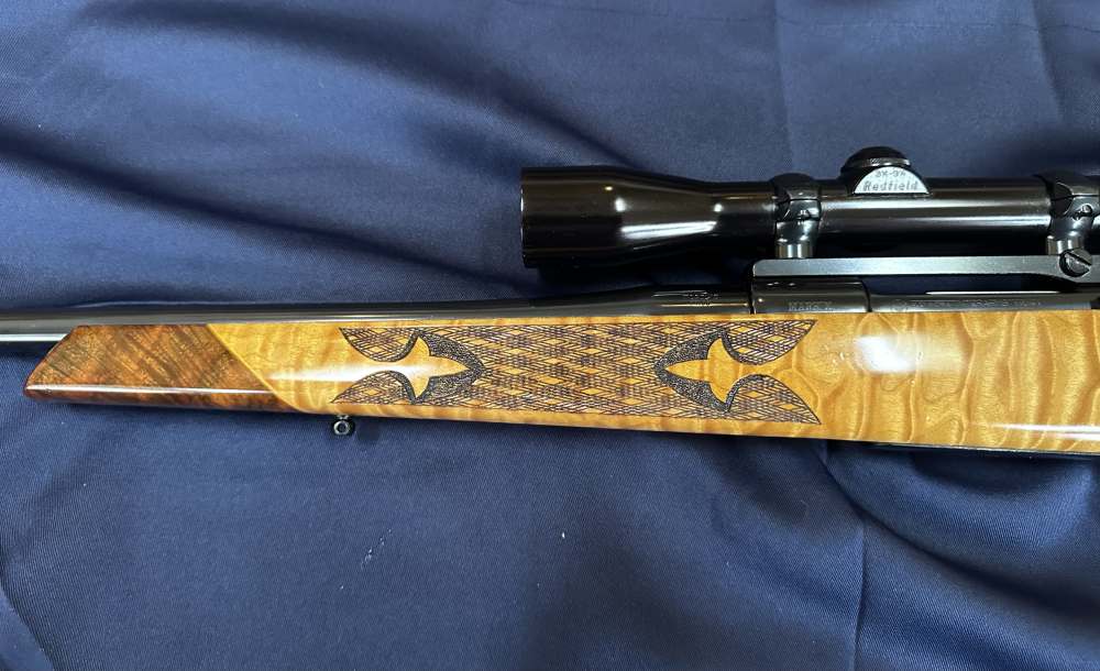 Flaig's Custom 30-06 Mauser with Exquisitely Crafted Quilted Maple Stock -img-5