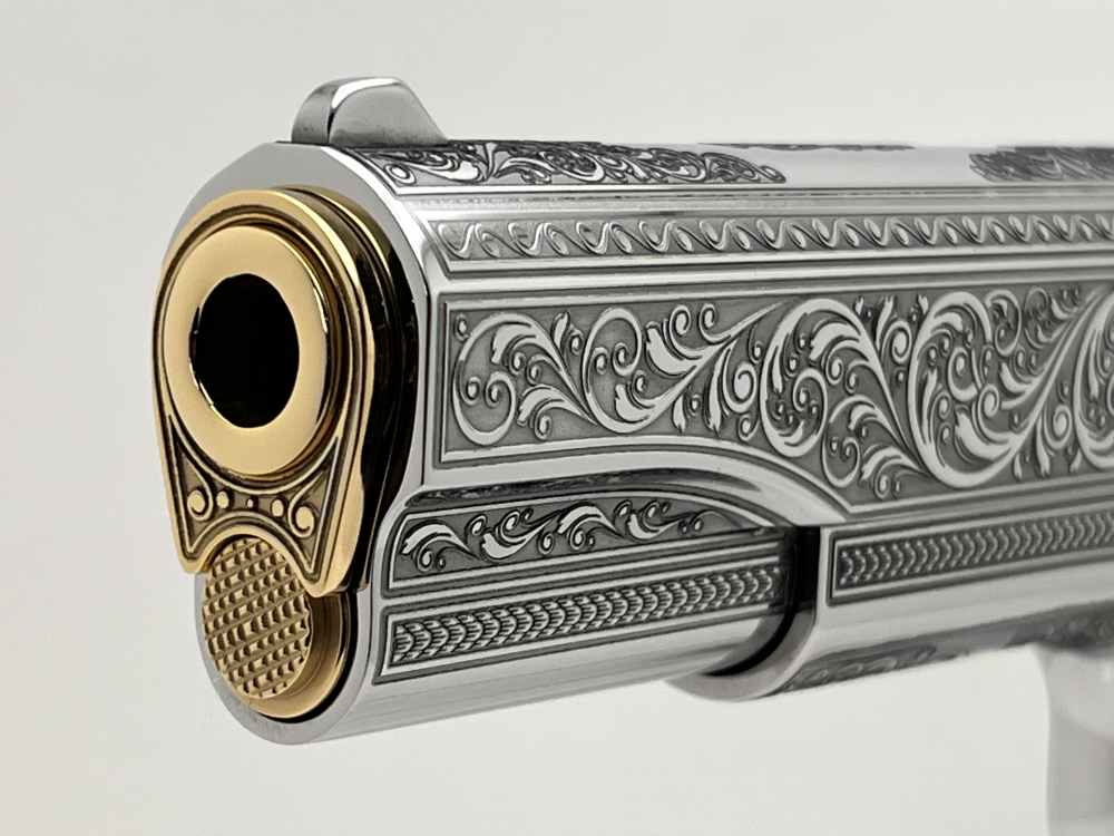 WOW FACTOR. NIB.  COLT SUPER 38 scroll engraved gold accents -img-1