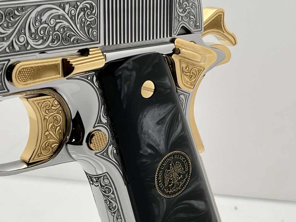 WOW FACTOR. NIB.  COLT SUPER 38 scroll engraved gold accents -img-10