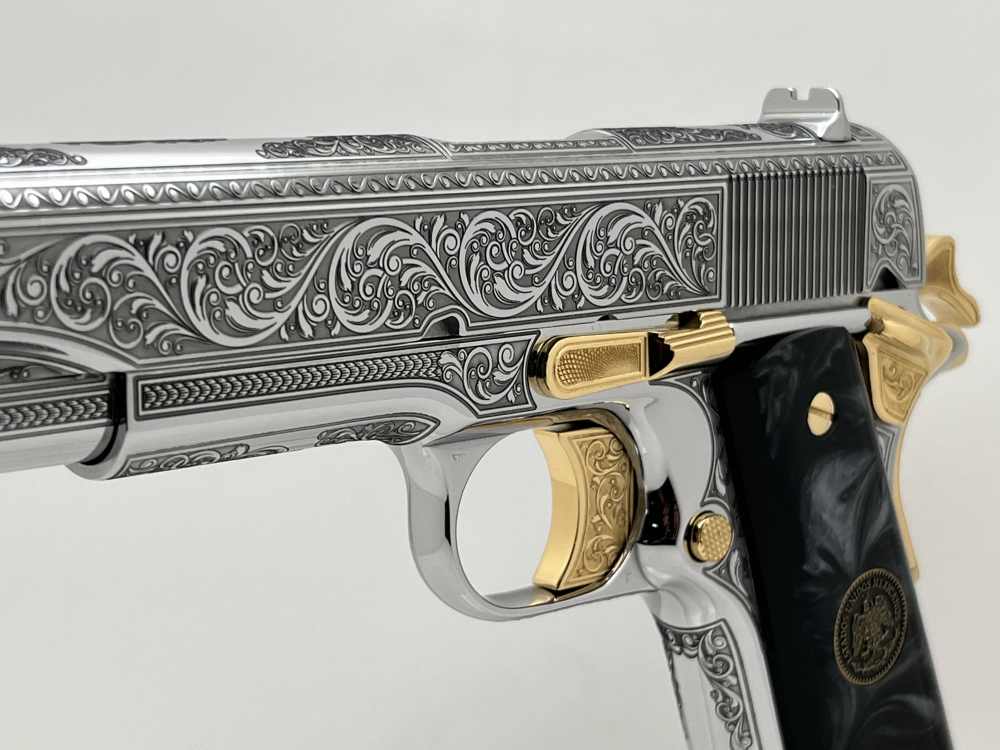 WOW FACTOR. NIB.  COLT SUPER 38 scroll engraved gold accents -img-2