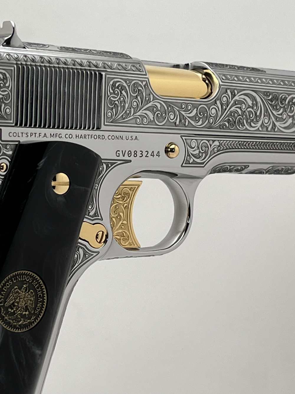 WOW FACTOR. NIB.  COLT SUPER 38 scroll engraved gold accents -img-18
