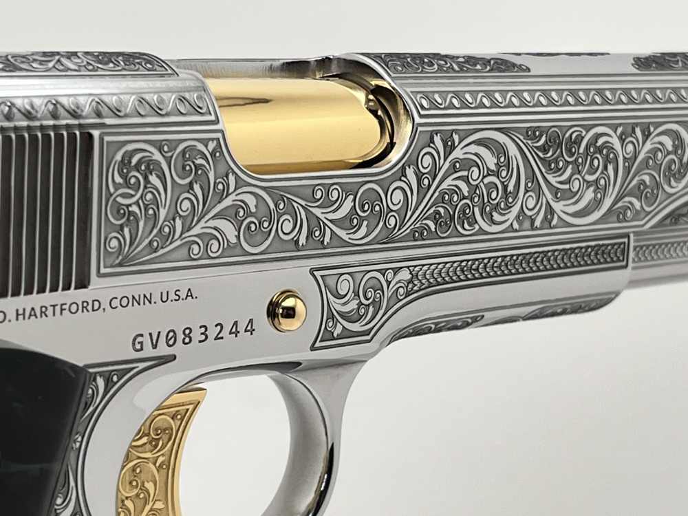 WOW FACTOR. NIB.  COLT SUPER 38 scroll engraved gold accents -img-22