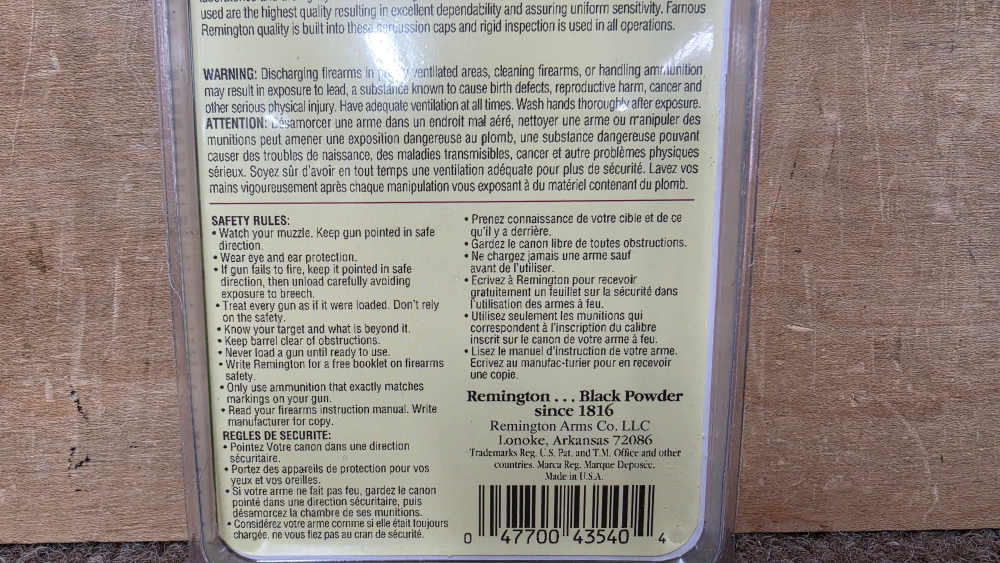 New Remington No. 11 Percussion Caps 100 Caps 22619 -img-3