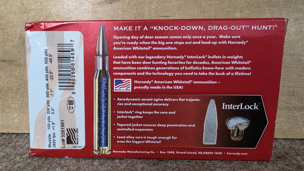 Hornady American Whitetail 6.5 Creedmoor 129 Grain Interlock Qty 20 -img-3