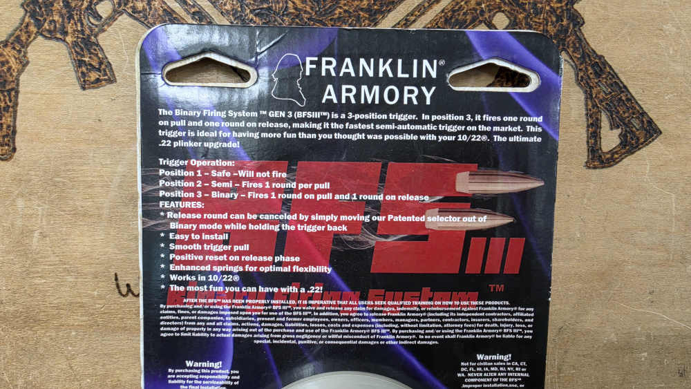 Franklin Armory BFSIII 22-C1 Ruger 10/22 Binary Trigger-img-3