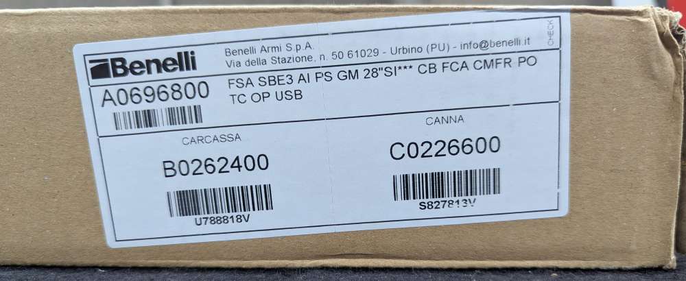 Benelli SBE 3 A.I. BE.S.T. 12GA 28inch Semi Auto 12521 Optifade Timber NIB-img-26