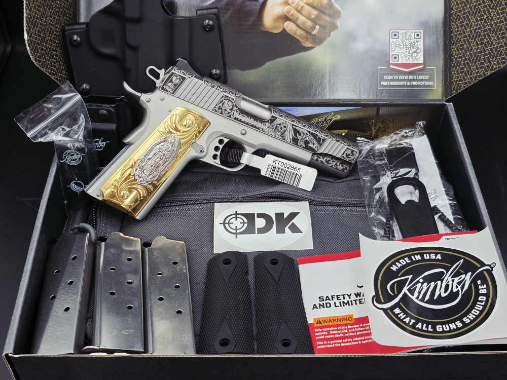 Engraved Heaven & Hell KIMBER 45acp 1911 LW Bundle DK Customs Penny Auction-img-1