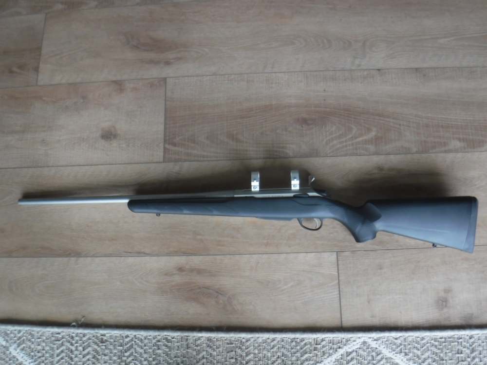 Like new  Tikka T3 stainless .243 Win.  with matching 1" rings, youth women-img-0