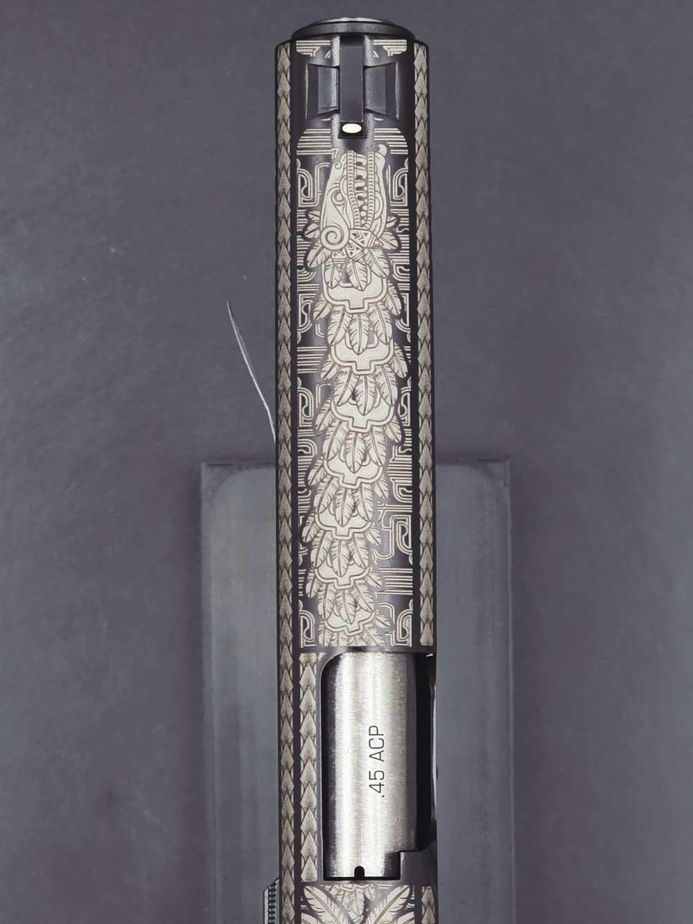 Aztec Engraved KIMBER 1911 Custom LW 45ACP DK Customs Penny Auction-img-14