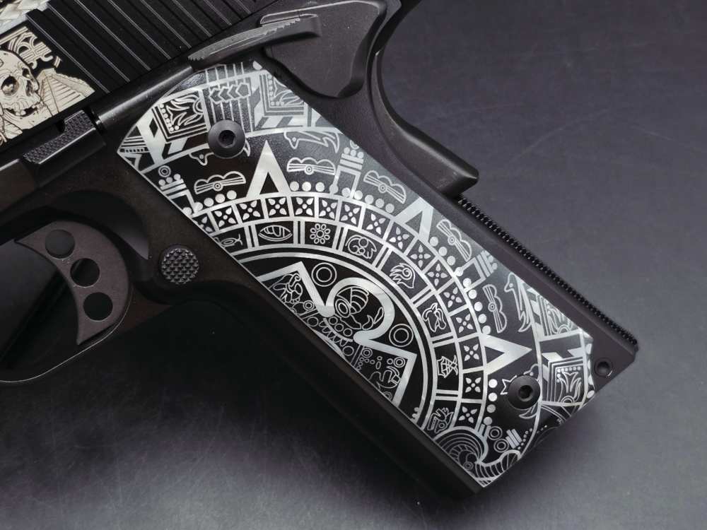 Aztec Engraved KIMBER 1911 Custom LW 45ACP DK Customs Penny Auction-img-3