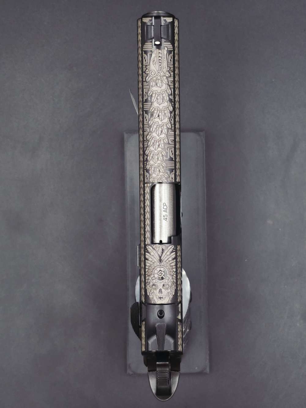 Aztec Engraved KIMBER 1911 Custom LW 45ACP DK Customs Penny Auction-img-12
