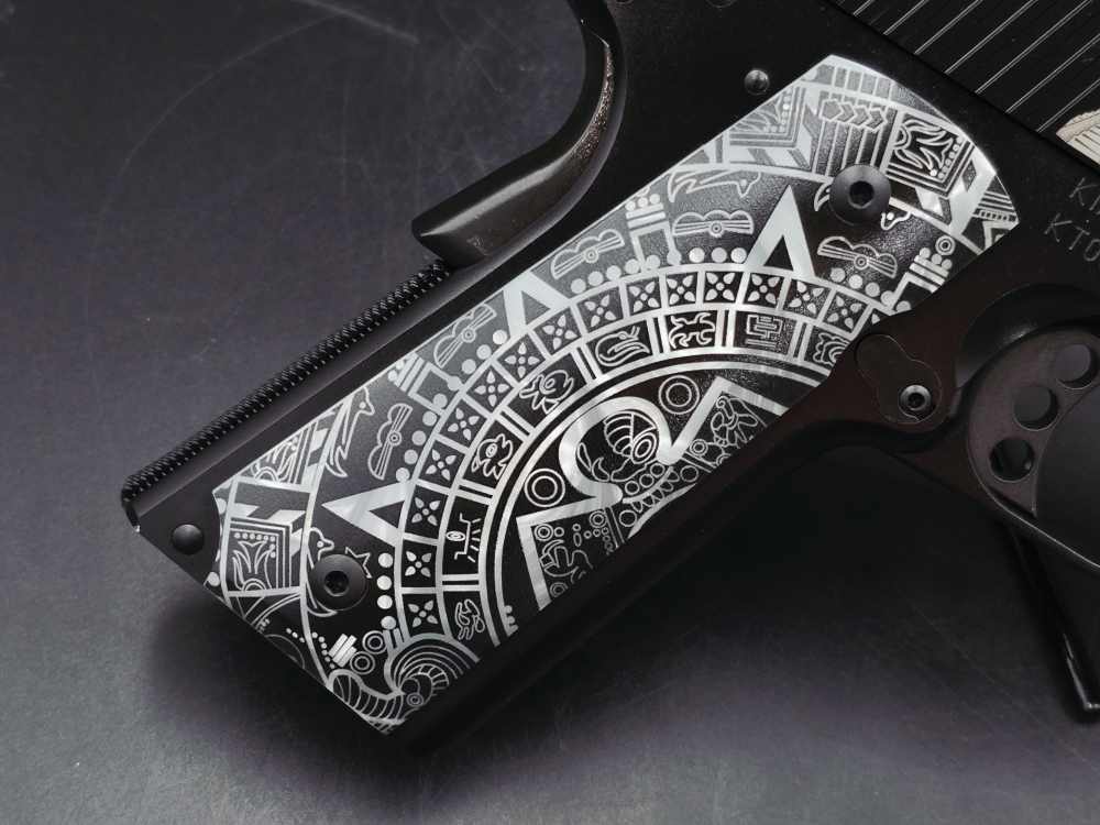Aztec Engraved KIMBER 1911 Custom LW 45ACP DK Customs Penny Auction-img-8