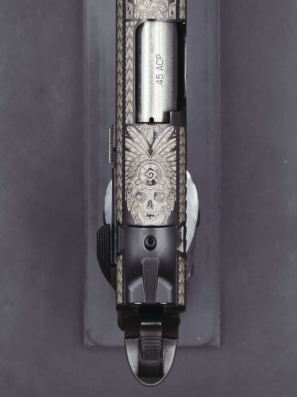 Aztec Engraved KIMBER 1911 Custom LW 45ACP DK Customs Penny Auction-img-13